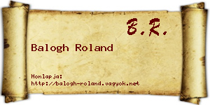 Balogh Roland névjegykártya