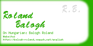 roland balogh business card